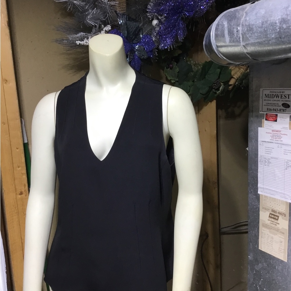 Armani Black Top with zipper on side